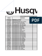 Lista de Preços de Peças Consumidor - Agosto 2014