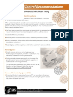 Key Infection Control Recommendations: For The Control of Norovirus Outbreaks in Healthcare Settings