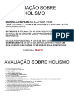 Avaliação Sobre Holismo