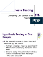 One Sample Hypothesis Testing