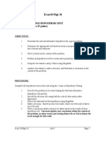 Lab One Sample Hypothesis Test