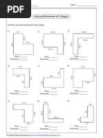 Area and Perimeter of L Shapes: 7 M 26 CM 21 Yd