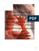 TD D'Histologie Et D'Embryologie 1ere Medecine PDF