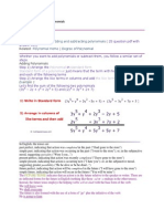 How To Add and Subtract Polynomials