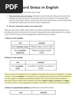 Rules of Word Stress in English