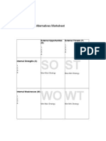 Tows Analysis Worksheet