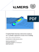 Coupled Fluid Structure Interaction Analysis On A Cylinder Exposed To Ocean Wave Loading