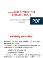 Reliablity Validity of Research Tools 1