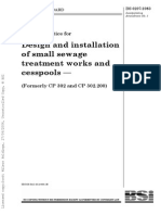 BS6297 1983 Code of Practice For Design and Installation of Small Sewage Treatment Works and Cesspools