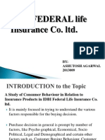 A Study of Consumer Behaviour in Relation To Insurance Products in IDBI Federal Life Insurance Co