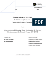 Conception Et Réalisation D'une Application de Gestion Environnementale Selon La Norme ISO 14001