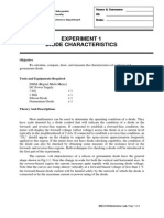 Experiment 1 Diode Characteristics