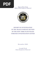 Report of Investigation of The Trace Evidence Section of The NYSP Forensic Investigation Center