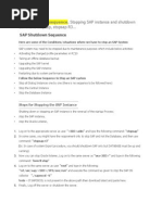 SAP Shutdown & Startup Sequence