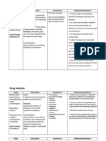 Drug Analysis: Name Mechanism Side Effects Nursing Responsibility Generic Name: Action