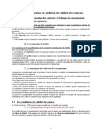 Cours Formation Et Condition de Validite Des Contrats PDF