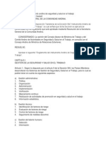 Reglamento Del Instrumento Andino de Seguridad y Salud en El