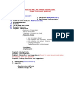 MBA Project Report Format 12 - 14