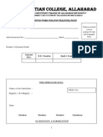 Ewing Christian College, Allahabad: Application Form For Non-Teaching Posts