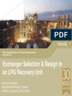 Exchanger Selection & Design in An LPG Recovery Unit