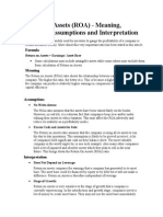 Return On Assets (ROA) - Meaning, Formula, Assumptions and Interpretation