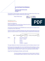 Latitude, Longitude, and Great Circle Distances