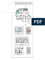 3-Bedroom Apartment Layout and Sections