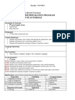 N S C Teacher Preparation Program Lesson Plan Format: Kirsten Simmons Tuesday - 9/23/2014