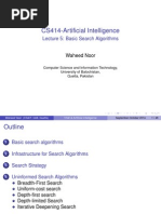 CS414-Artificial Intelligence: Lecture 5: Basic Search Algorithms