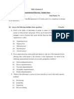 Organisational Behaviour Sample Paper