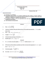 Sample Paper-04 (Solved) Mathematics Class - XI