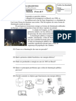 6 Prova de Historia 3 Ano Iluminação Das Ruas PDF