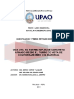 Vida Util en Estructuras de Concreto Armado Desde El Punto de Vista de Comportamiento Del Material