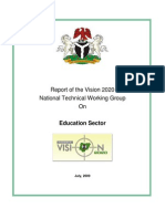 Report of The Vision 2020 National Technical Working Group On Education Sector in Nigeria