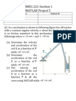 MMEG 221 - Section 1 Matlab Project 5: Student Name Student ID