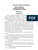 Labour and Employment Department Policy Note On Labour, Factories, Employment