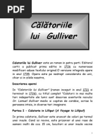 Calatoriile Lui Gulliver Este Un Roman in Patru Parti