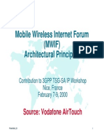 Mobile Wireless Internet Forum (MWIF) Architectural Principles