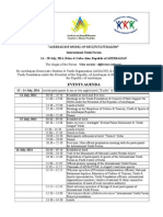 Events Agenda For Inter Youth Forum AZE 2014