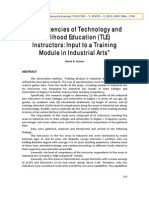 Competencies of Technology and Livelihood Education (TLE) Instructors Input To A Training Module in Industrial Arts 1372056125