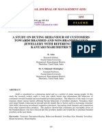 A Study On Buying Behaviour of Customers Towards Branded and Non Branded Gold Jewellery With Reference To Kanyakumari