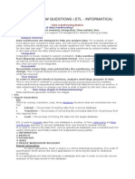 Final Interview Questions (Etl - Informatica) : Subject Oriented, Integrated, Time Variant, Non Volatile