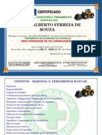 Certificado de Treinamento NR - 11 Operador de Retro Escavadeira