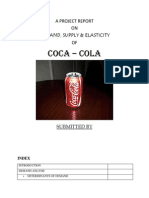 Coca - Cola: A Project Report ON Demand, Supply & Elasticity OF