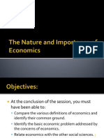 (B) The Nature and Importance of Economics