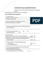 Proposal For Contractor'S Plant & Machinery Insurance