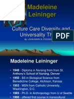 Madeleine Leininger: Culture Care Diversity and Universality Theory