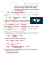 Gas Laws Worksheet III Answer Key 11-12