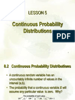 Lesson 5: Continuous Probability Distributions