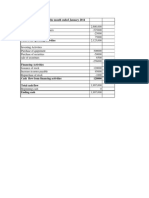 Cash Flow Statement For The Month Ended January 2014